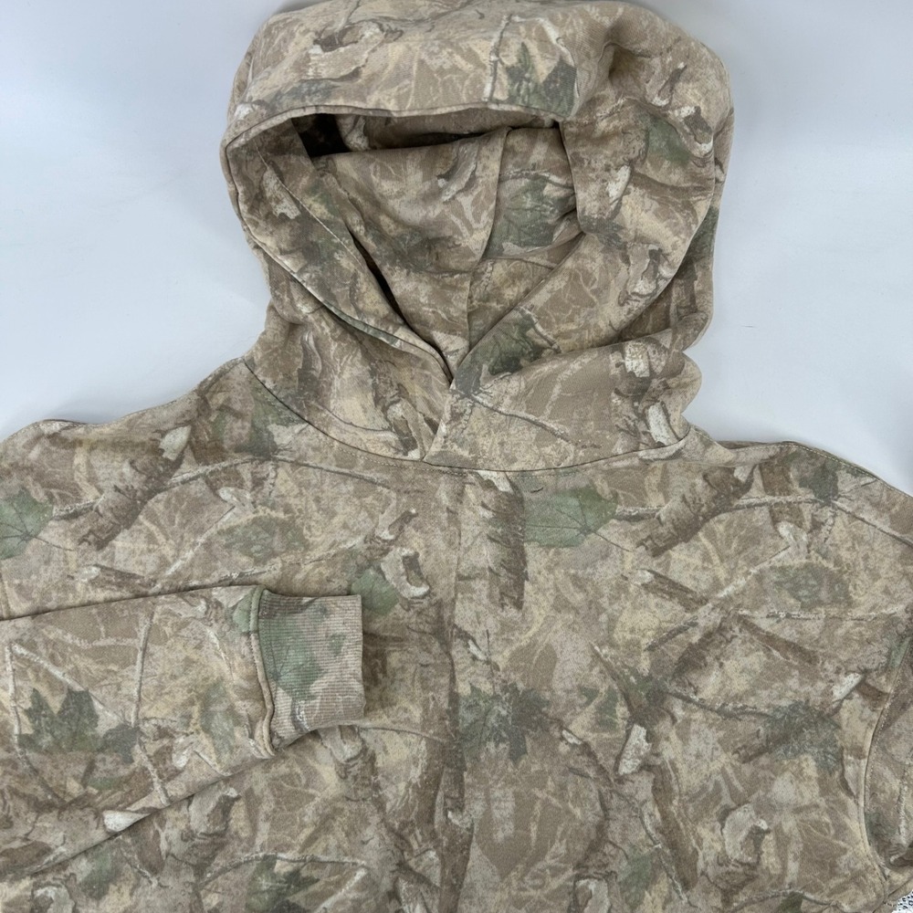 No Boundaries Hoodie Unisex XS Tan Camo Oversized Fit Fleece Pullover Streetwear